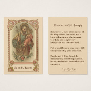 Katholieke Heilige Jozef Memorare Gebed Heilige Ka Visitekaartje