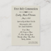 Katholieke Heilige Kaart voor de Eerste Heilige Co Visitekaartje (Achterkant)