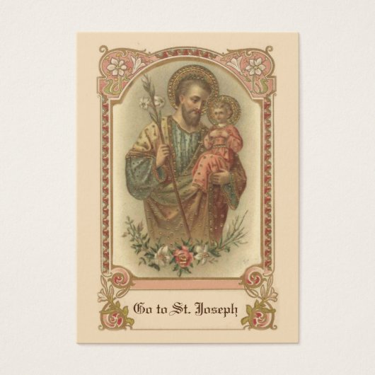 Katholieke Heilige Kaarten Joseph Memorare Prayer Visitekaartje (Voorkant)