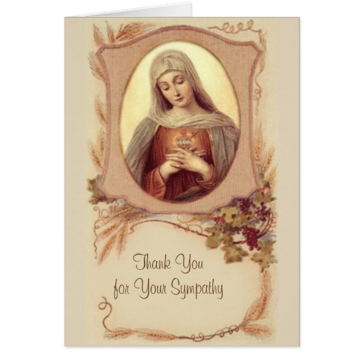 Katholieke Heilige Maagd Maria Condoleance Dank Je (Voorkant)