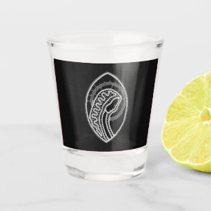 Katholieke Heilige Maagd Maria Wit Kant op Zwart Shot Glas