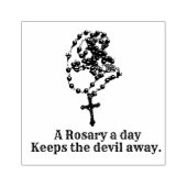 Katholieke Heilige Rozenkrans Religieus Maagd Mari Rubberstempel (Afrduk)