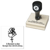 Katholieke Heilige Rozenkrans Religieuze Maagd Mar Rubberstempel (Gestempeld)