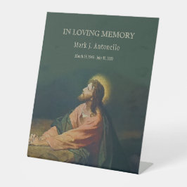 Katholieke herdenkingsdag van het leven reclamebord met voetstuk