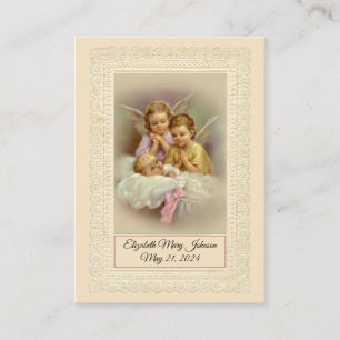 Katholieke herinneringsprent doop Catholieke baby Visitekaartje
