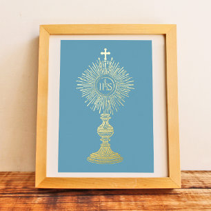 katholieke huisdecoratie kleine 5" x 7" Eucharisti Folie Uitnodiging