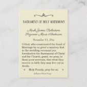 Katholieke huwelijksgunst Holy Family Heilige kaar Visitekaartje (Achterkant)