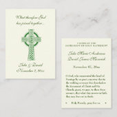 Katholieke huwelijksgunst Irish Green Keltisch kru Visitekaartje (Voorkant / Achterkant)