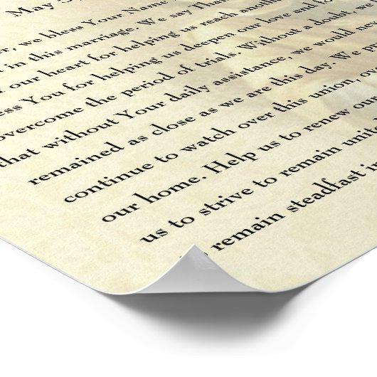 Katholieke Huwelijksjubileum Viering Gebed Poster (Hoek)