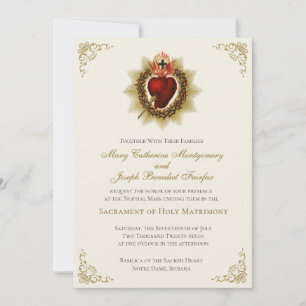Katholieke huwelijksmis Gewijde Hart Nuptiale Mis Kaart