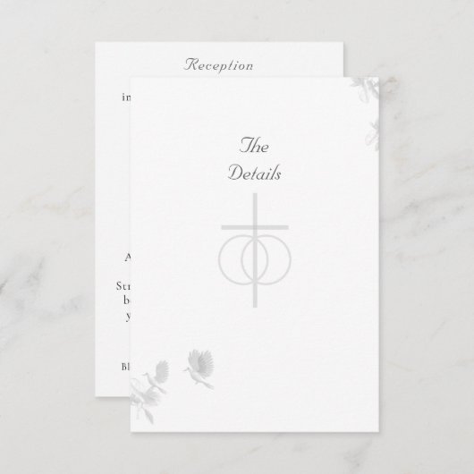 Katholieke huwelijksuitnodiging voor huwelijkse ee informatiekaartje (Voorkant / Achterkant)