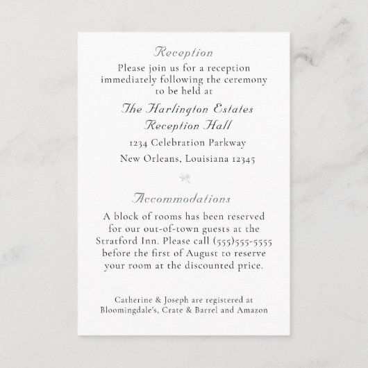 Katholieke huwelijksuitnodiging voor huwelijkse ee informatiekaartje (Achterkant)