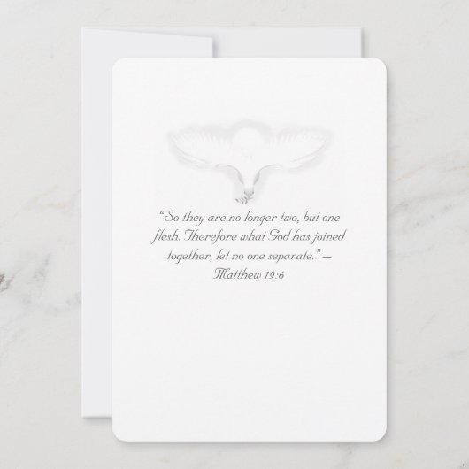 Katholieke huwelijksuitnodiging voor huwelijkse ee kaart (Achterkant)