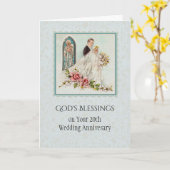 Katholieke huwelijksverjaardag Bruid & Bruidegom Kaart (Gele Bloem)