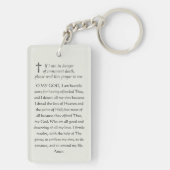 Katholieke ID Maagd Maria  Roze Rozen Sleutelhanger (achterkant)