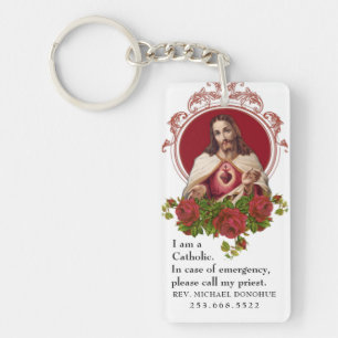 Katholieke ID Religieuze Heilige Hart van Jezus Ke Sleutelhanger