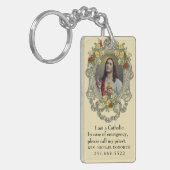 Katholieke ID Religieuze Heilige Hart van Jezus  Sleutelhanger (Voorkant Links)