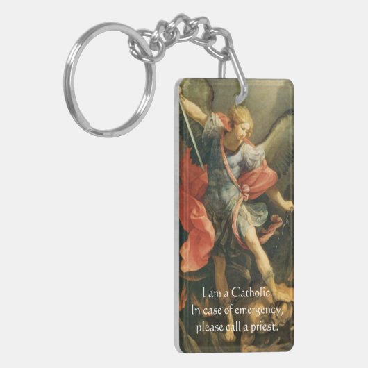 Katholieke ID Religieuze St. Michael Aartsengel Sleutelhanger (Voorkant Links)