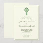 Katholieke Iers Keltische Kruis Groen Ivory Kaart (Voorkant / Achterkant)