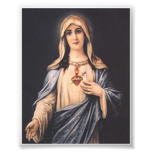Katholieke Immacularis Sorrowful Heart van Mary Foto Afdruk (Voorkant)