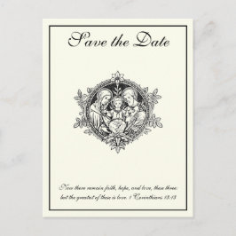 Katholieke Ivory Elegant Heilige Familie bewaart d Aankondigingskaart