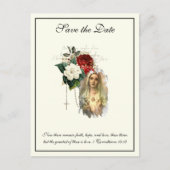 Katholieke Ivory Elegant Maagd Mary BEWAAKT DE DAT Aankondigingskaart (Voorkant)