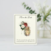 Katholieke Ivory Elegant Maagd Mary BEWAAKT DE DAT Aankondigingskaart (Staand voorkant)