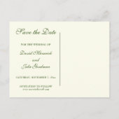 Katholieke Ivory Green Celtic Cross Wedding Aankondigingskaart (Achterkant)