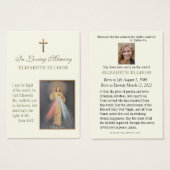 Katholieke Jesus Divine Mercy Funeral Prayer Kaart (Voorkant /achterkant)