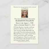 Katholieke Jesus Divine Mercy Funeral Prayer Kaart Plaatskaartje (Achterkant)