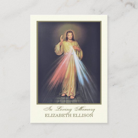 Katholieke Jesus Divine Mercy Funeral Prayer Kaart Plaatskaartje (Voorkant)