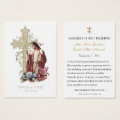 Katholieke Jesus Gold Cross Bruiloft Gebed Kaart (Voorkant /achterkant)