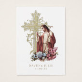 Katholieke Jesus Gold Cross Bruiloft Gebed Kaart (Voorkant)