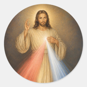 Katholieke Jezus Boon van Barmhartigheid Religieus Ronde Sticker