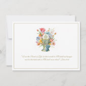 Katholieke Jezus Eerste Communie Bloemen Uitnodigi Kaart (Achterkant)