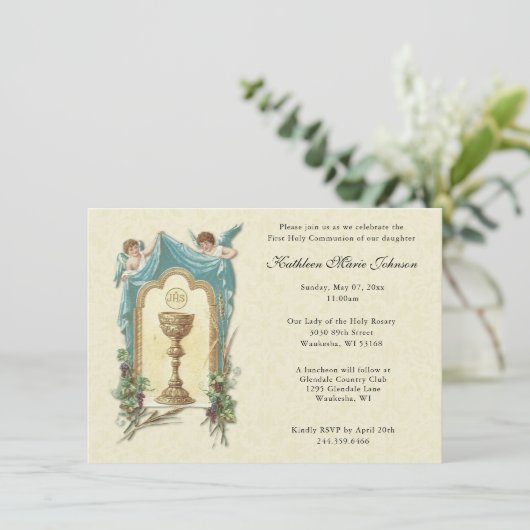 Katholieke Jezus Eerste Uitnodigingen van de Commu (Staand voorkant)