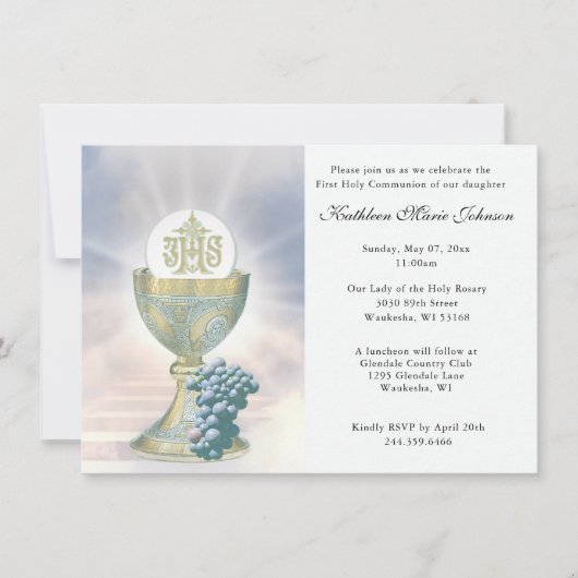 Katholieke Jezus Eerste Uitnodigingen van de Commu (Voorkant)