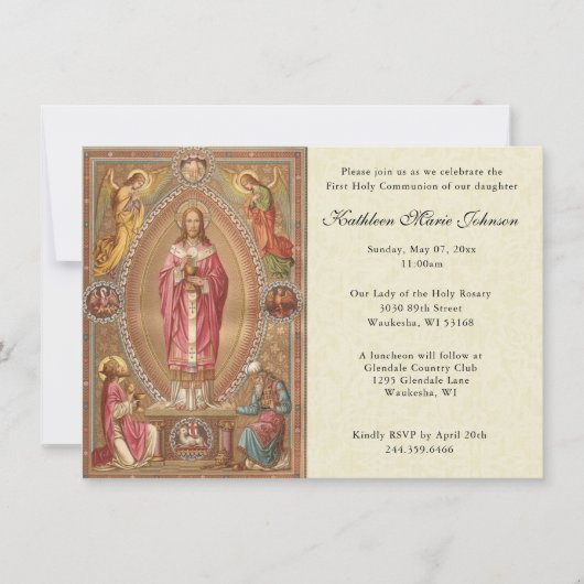 Katholieke Jezus Eerste Uitnodigingen van de Commu (Voorkant)