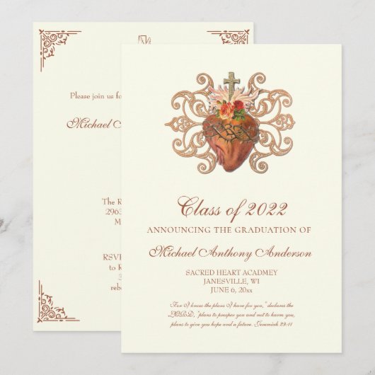 Katholieke Jezus Elegant Religieus Afstuderen Uitn Kaart (Voorkant / Achterkant)