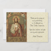 Katholieke Jezus Engelen Host Communie Dank u Kaart (Voorkant)