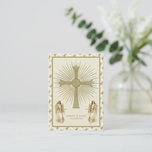 Katholieke Jezus Eucharist Angels Prayer Pasen Visitekaartje (Staand voorkant)