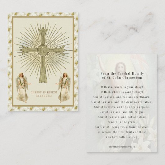 Katholieke Jezus Eucharist Angels Prayer Pasen Visitekaartje (Voorkant / Achterkant)