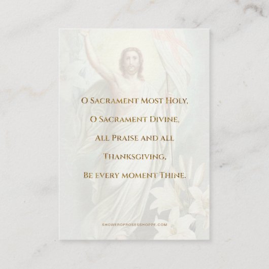 Katholieke Jezus Eucharist Angels Prayer Pasen Visitekaartje (Achterkant)