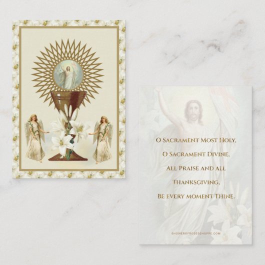 Katholieke Jezus Eucharist Angels Prayer Pasen Visitekaartje (Voorkant / Achterkant)