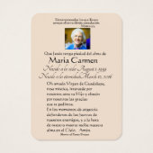 Katholieke Jezus Funeral Memorial Heilige Kaart (Achterkant)