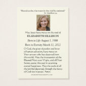 Katholieke Jezus Goede Herder Begrafenis Kaart (Achterkant)