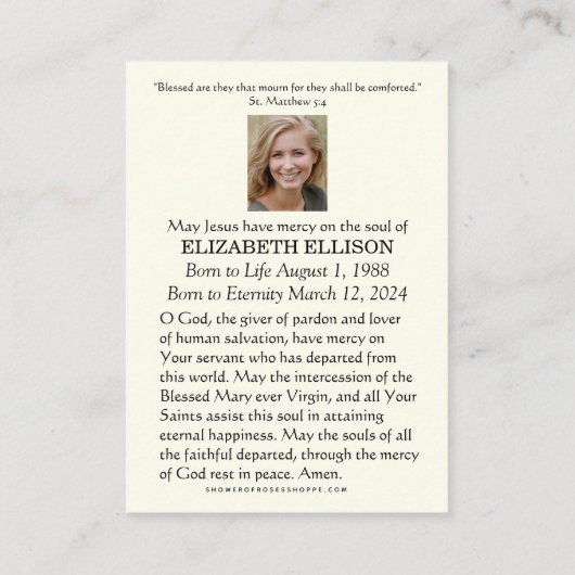 Katholieke Jezus Heilig Hart Begrafenis Kaart Plaatskaartje (Achterkant)