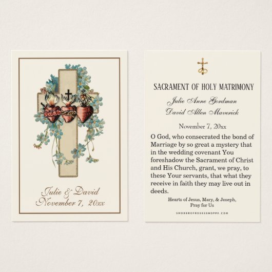 Katholieke Jezus Maria Jozef Bruiloft gunst Kaart (Voorkant /achterkant)