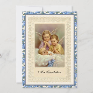 Katholieke  jongen Baptisme Christening Angels in Kaart