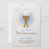 katholieke jongen eerste communiqué chalice host kaart (Voorkant)